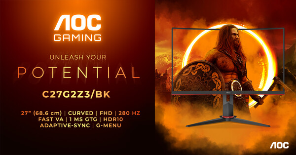 AOC Gaming C27G2Z3BK 280 Hz Curved Gaming Monitor