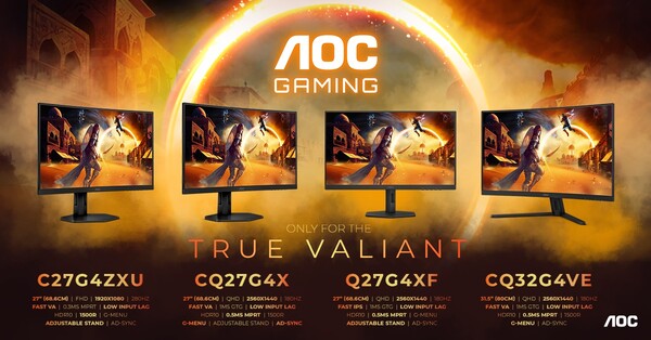 AOC Gaming C27G4ZXU CQ27G4X Q27G4XF und CQ32G4VE Monitor