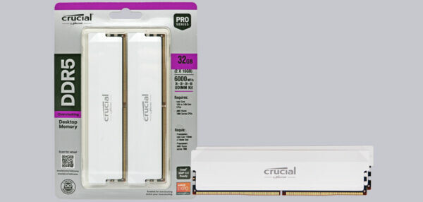 Crucial Pro Overclocking 32GB DDR5-6000 White RAM