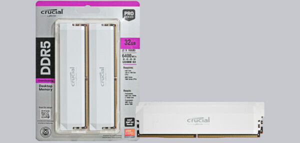 Crucial Pro Overclocking 32GB DDR5-6400 White Speicher